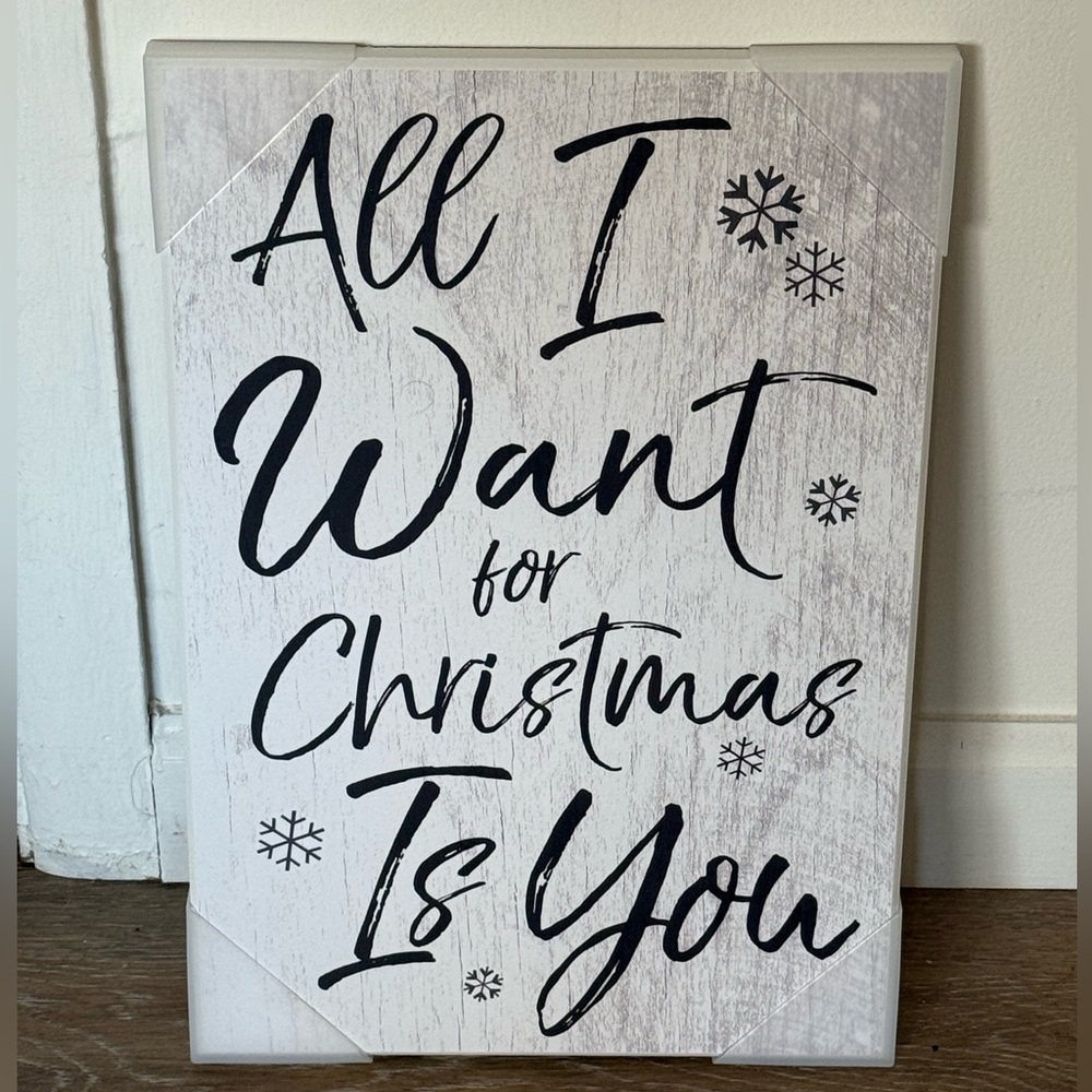New Stupell All I Want for Christmas is You Vertical Wall Sign 15x10.